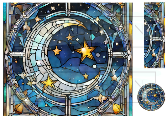 Stained Glass Moon WrB233