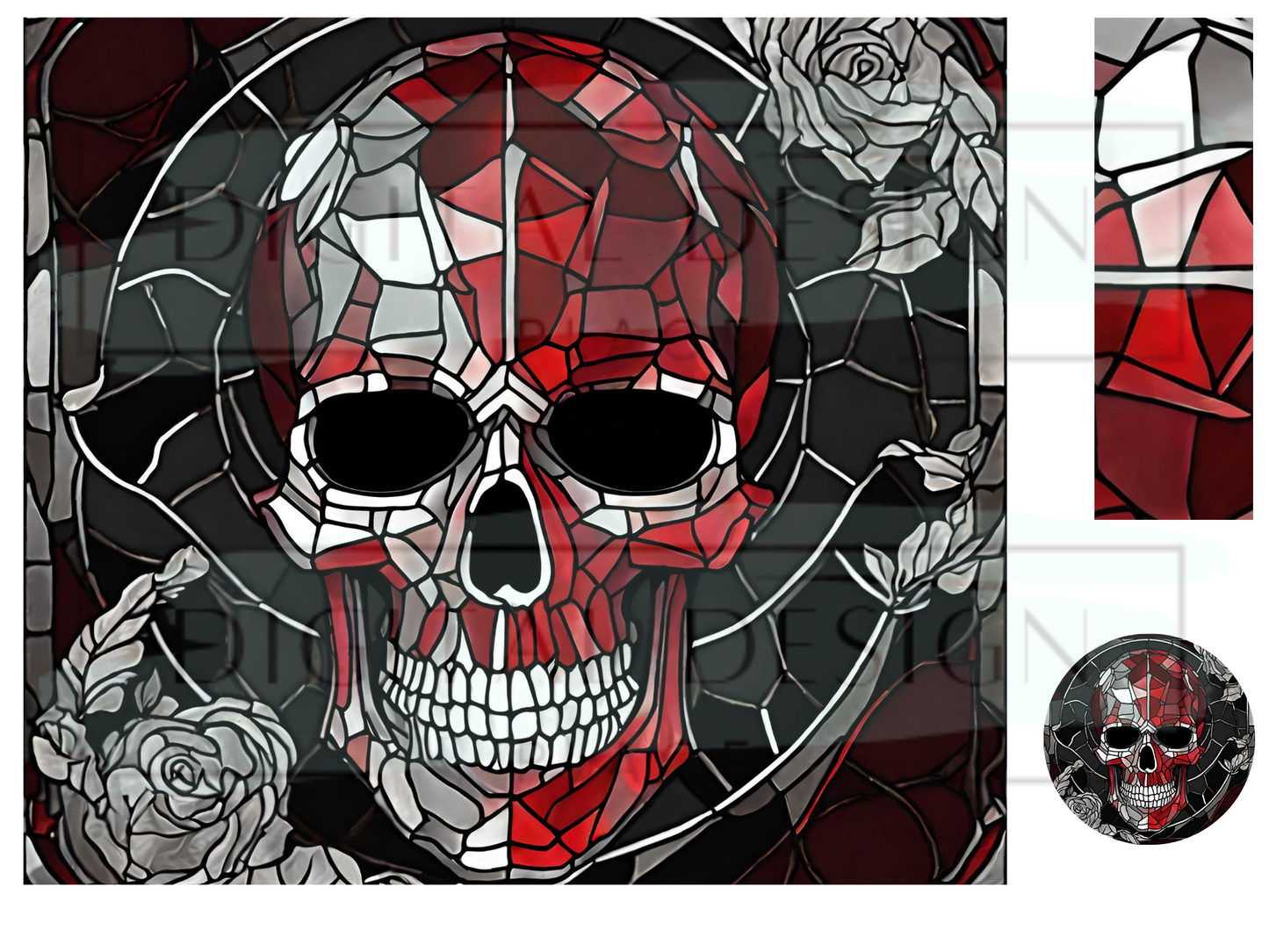 Stained Glass Skull WrB230