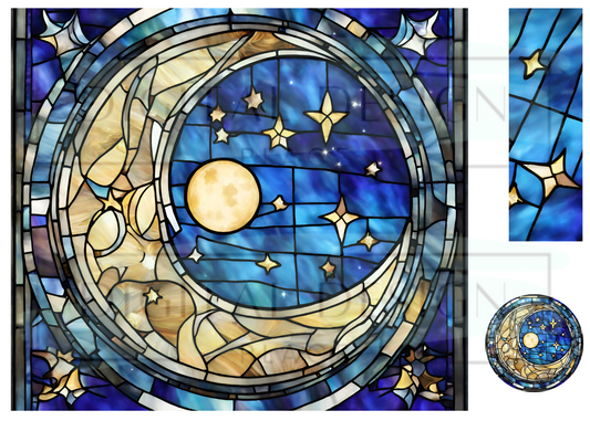 Stained Glass Moon WrB234