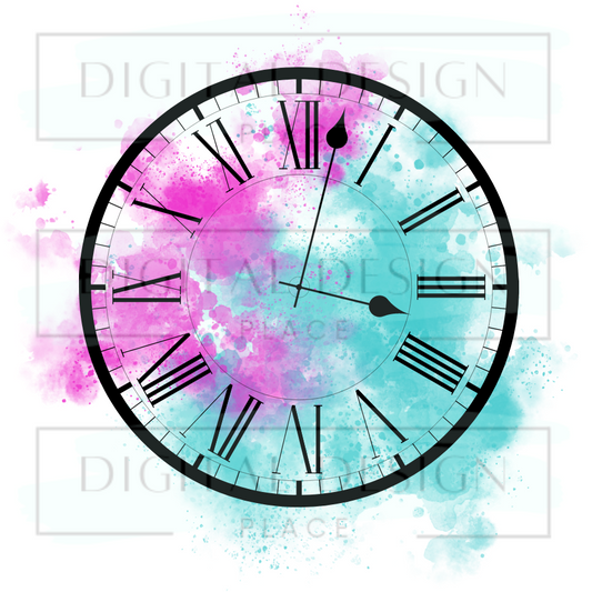 Teal Purple Clock AwareA18