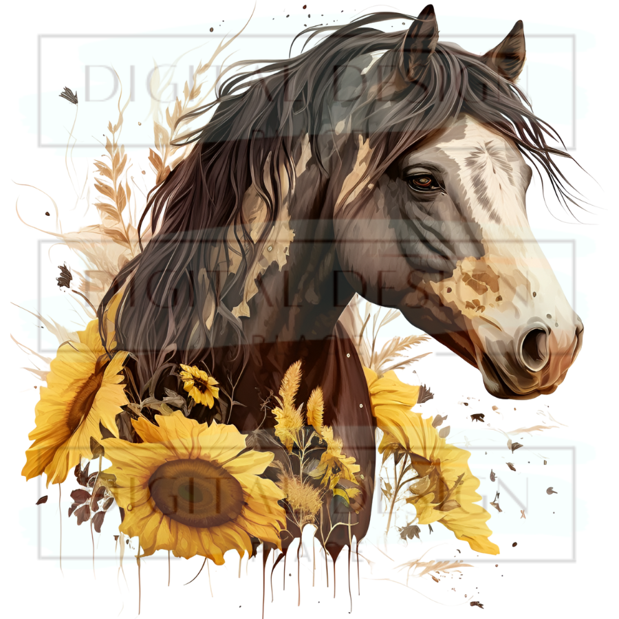 Horse Sunflowers ANIA99