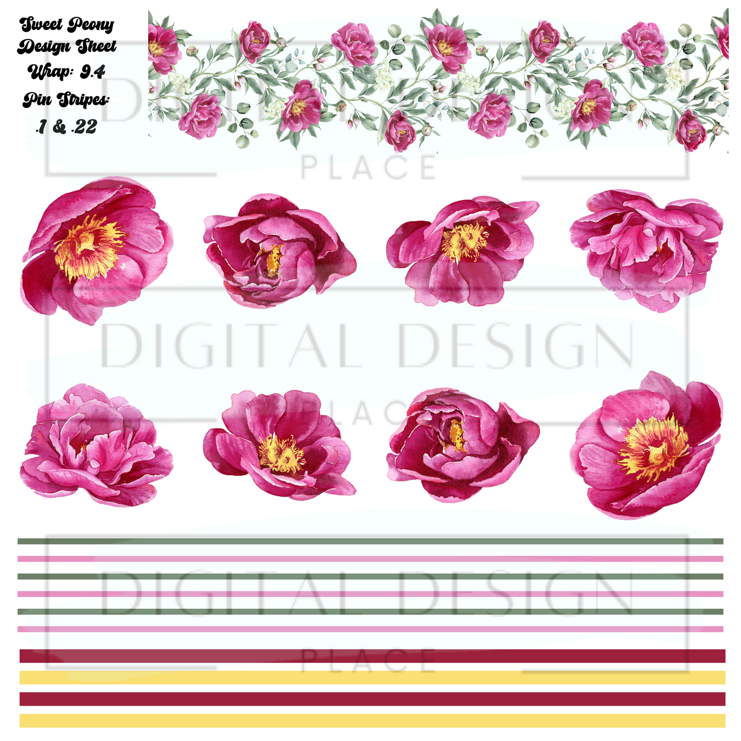 Sweet Peony Design Sheet DS22