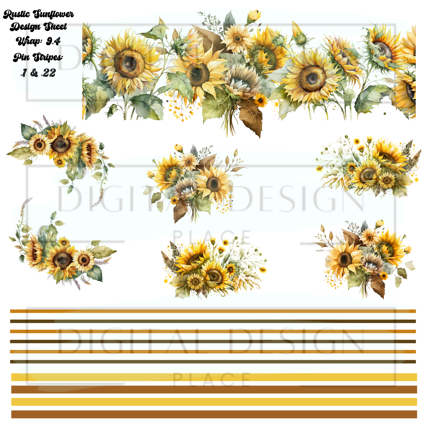 Rustic Sunflower Design Sheet DS24