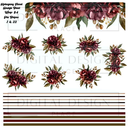 Mahogany Floral Design Sheet DS26