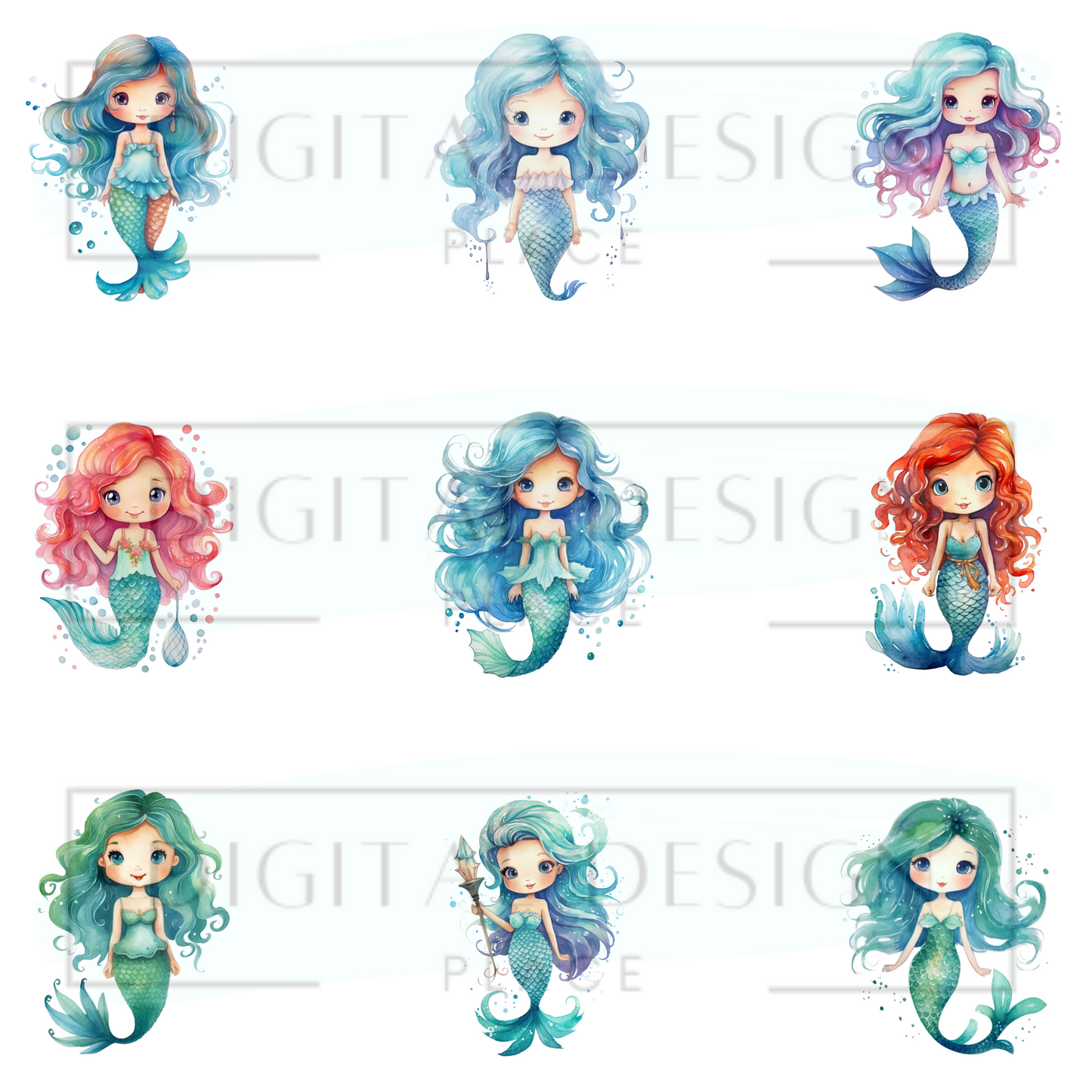 Mermaid Watercolor ELEE237