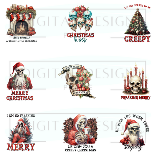 Skelly Christmas Decal Sheet ELEE241