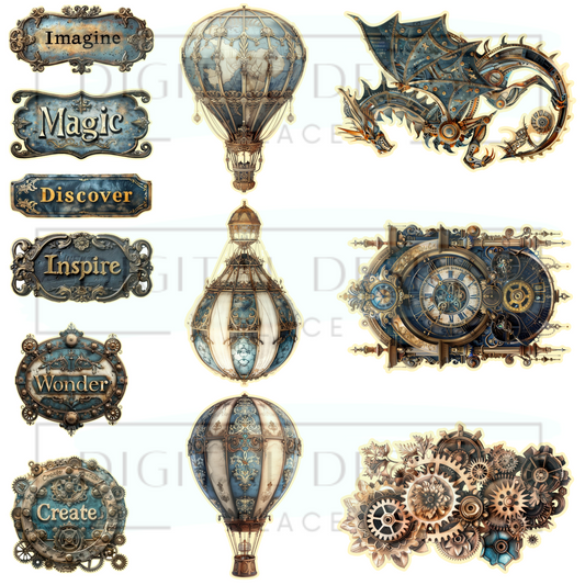 Steampunk Hot Air Balloons ELEE382