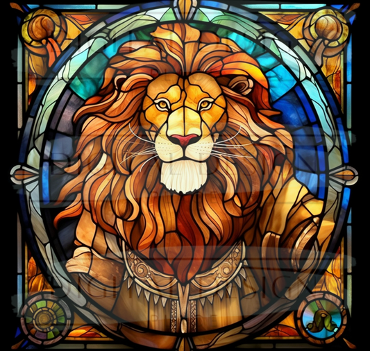 Cowardly Lion Stained Glass TWRW22