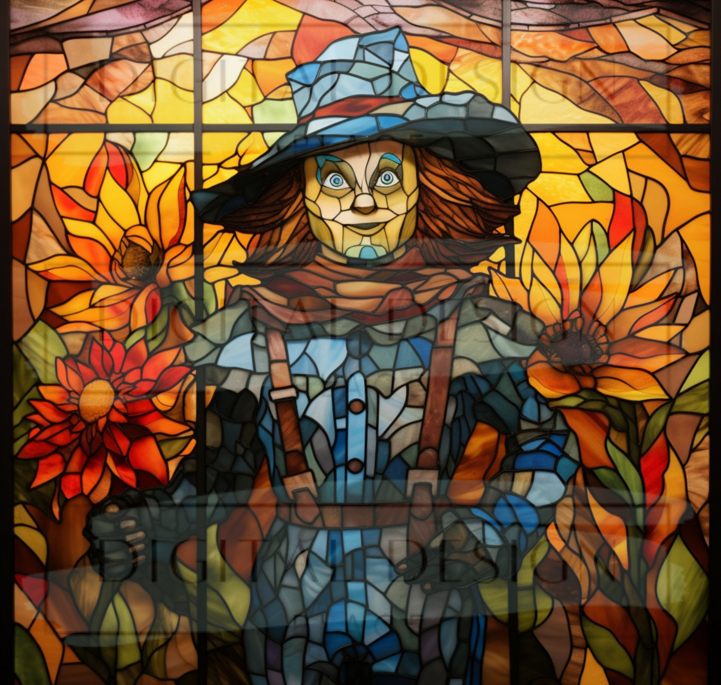 Scarecrow Stained Glass TWRW23