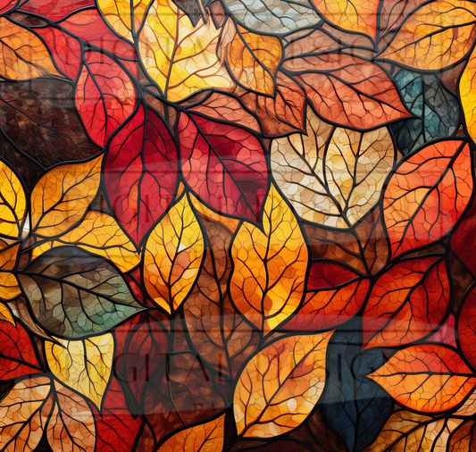 Fall Leaves Stained Glass TWRW29