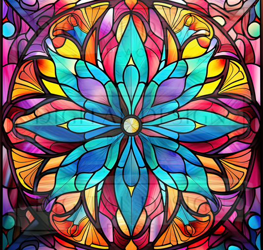 Rainbow Stained Glass Mandala TWRW41