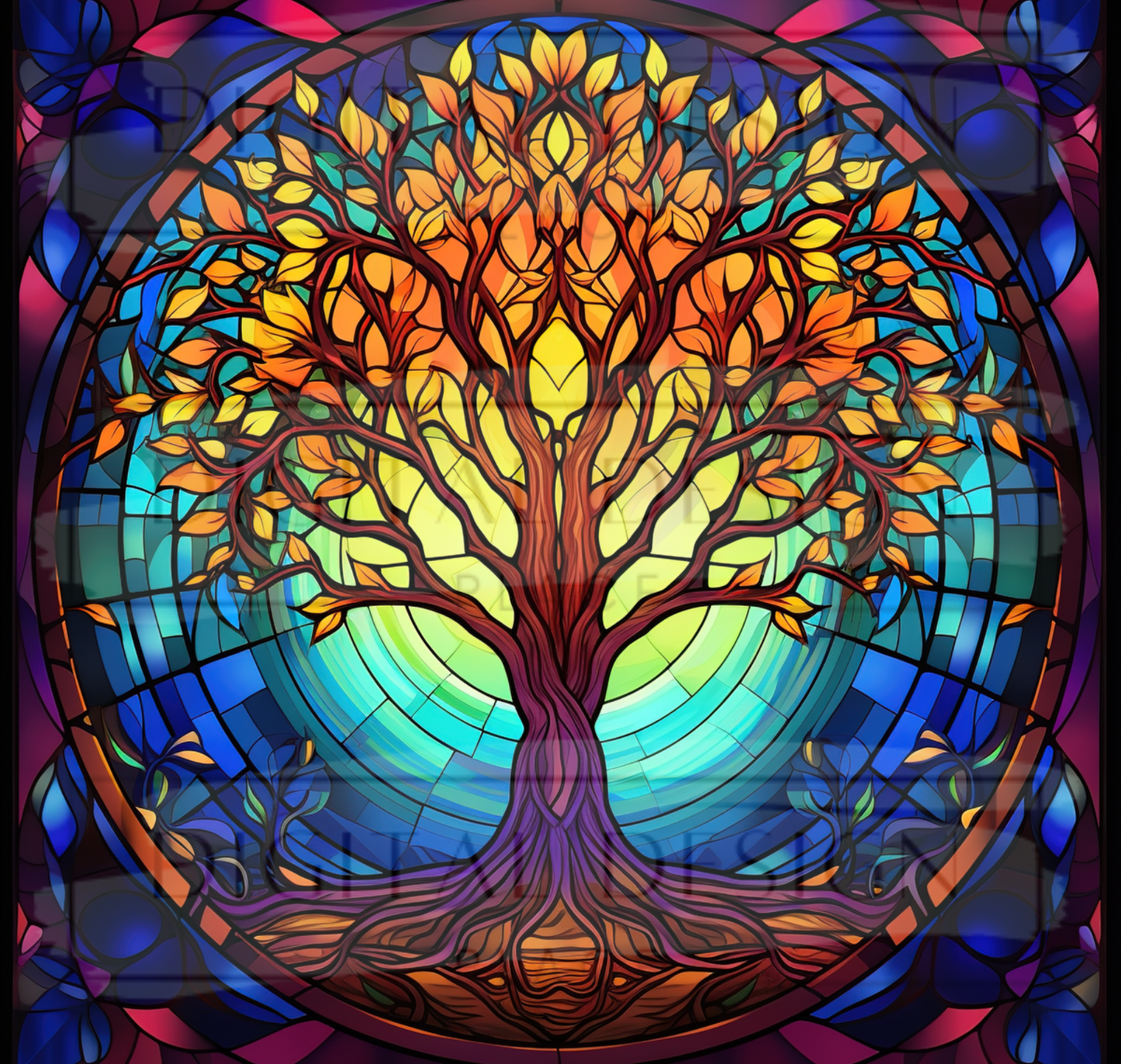 Stained Glass Tree of Life TWRW85