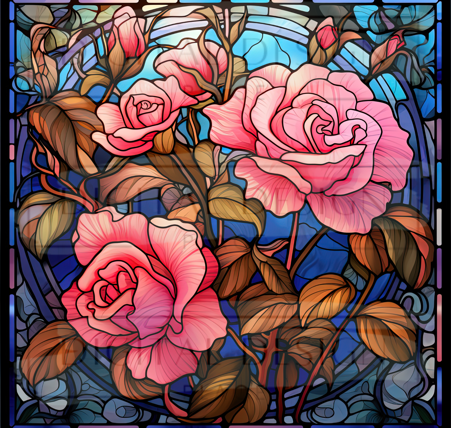 Stained Glass Rose TWRW96