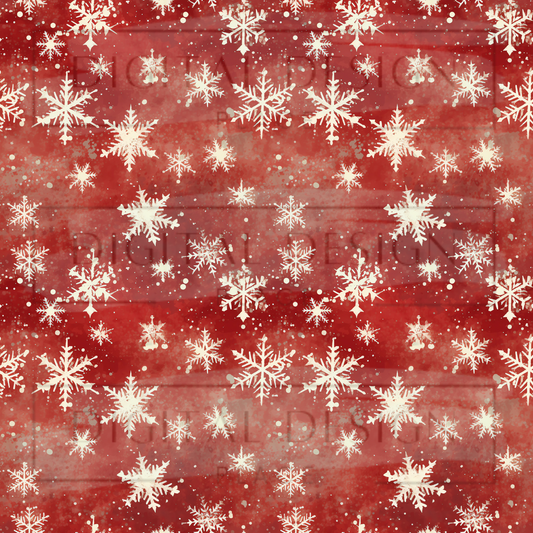 Red Rustic Snowflake VinylV2094