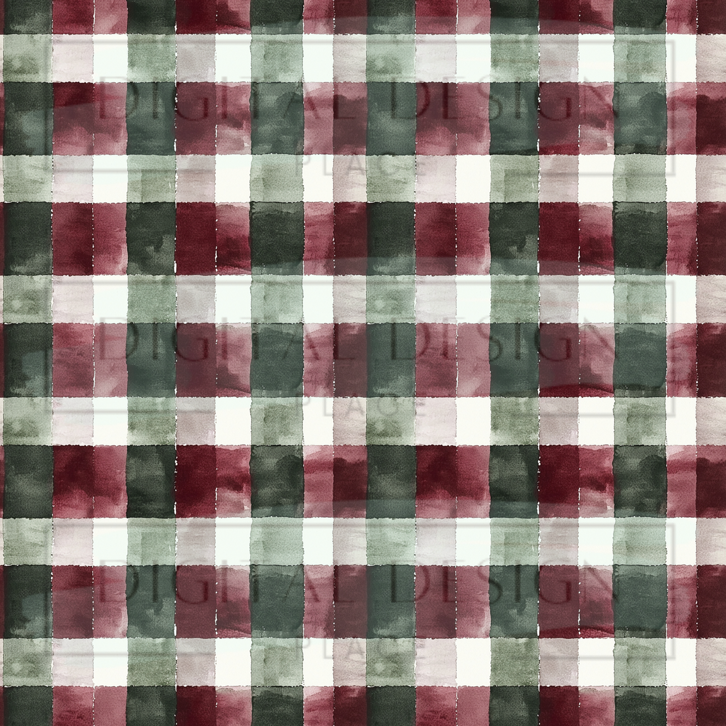 Emerald and Maroon Plaid VinylV2099