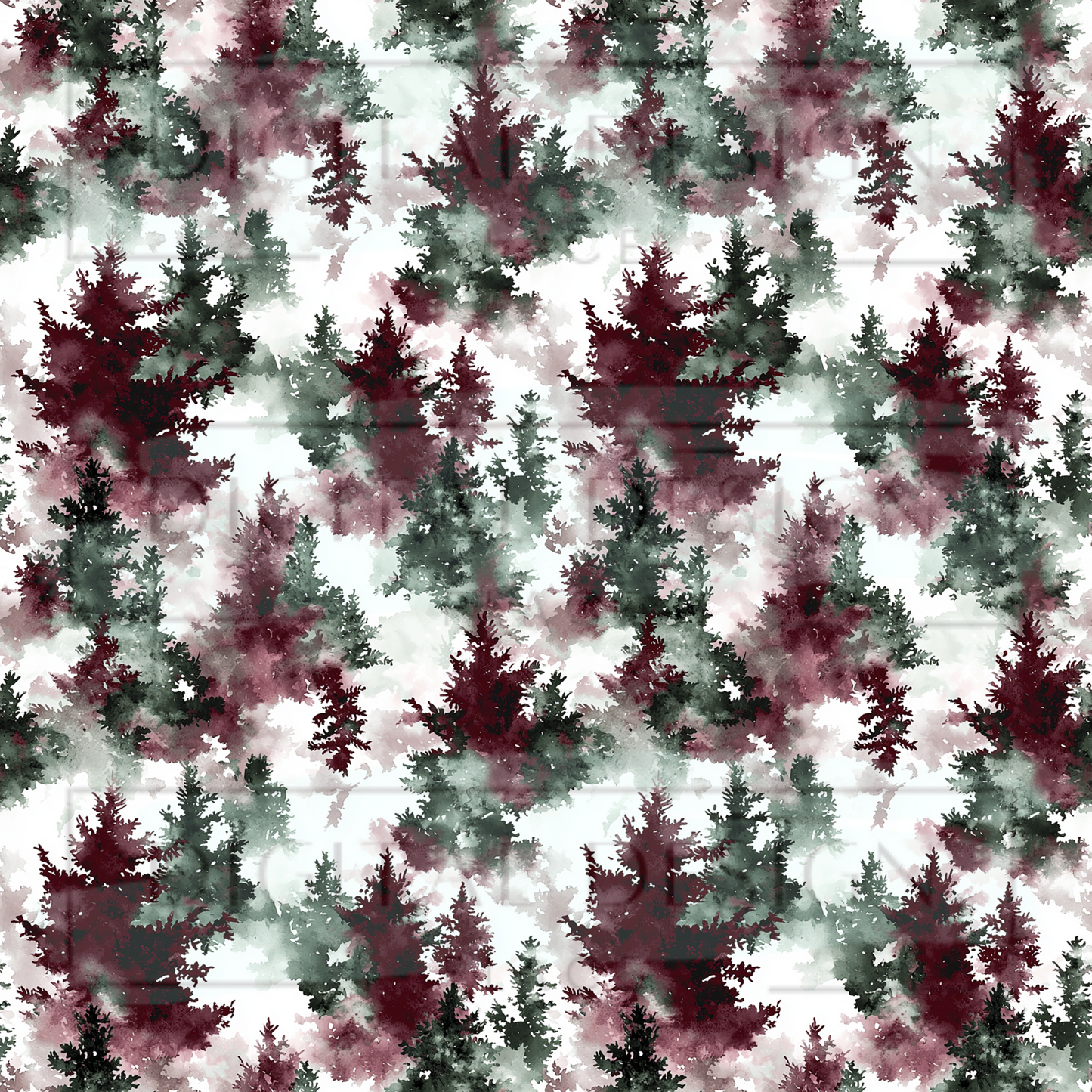 Emerald and Maroon Forest VinylV2108