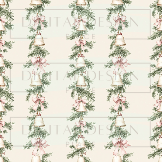 Pink Christmas Foliage VinylV2116