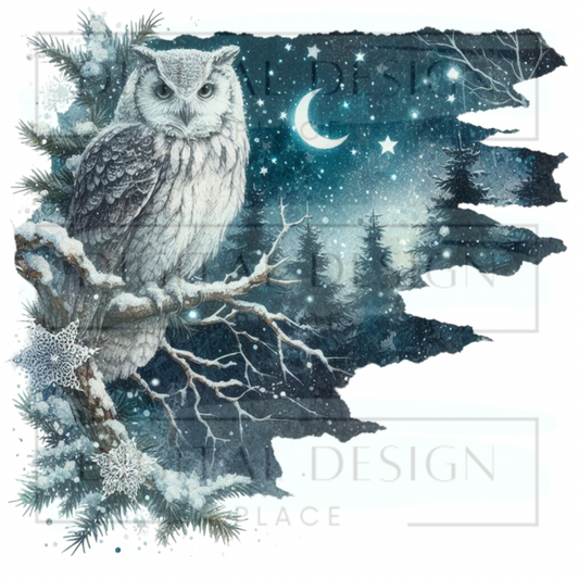 Watercolor Winter Owl PJP118