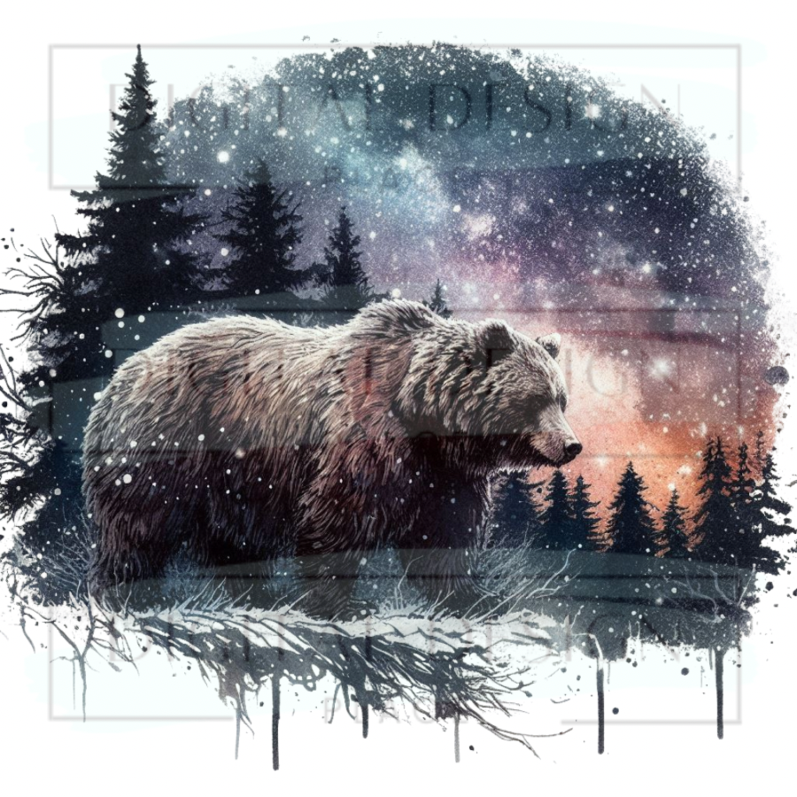 Watercolor Winter Bear PJP127