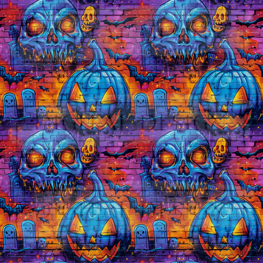 Halloween Graffiti Mural VinylV1746