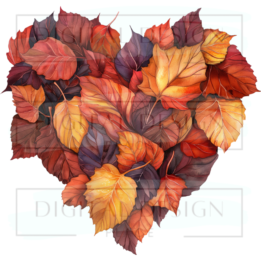 Fall Leaf Heart FALLF27