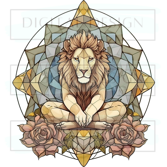 Stained Glass Lion PJP38