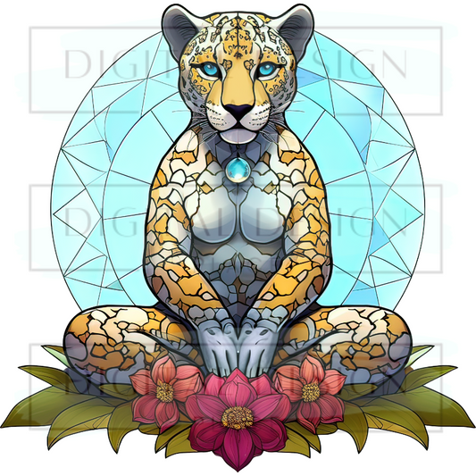 Stained Glass Cheetah PJP41