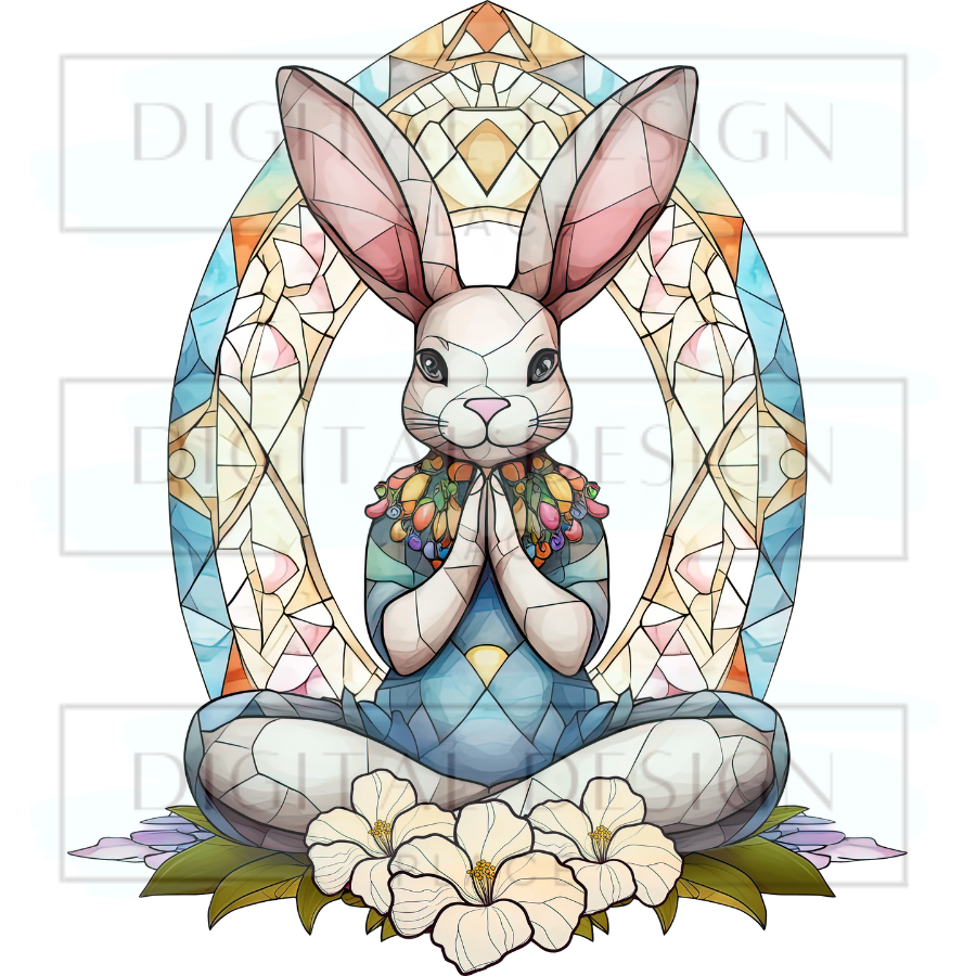 Stained Glass Bunny PJP42