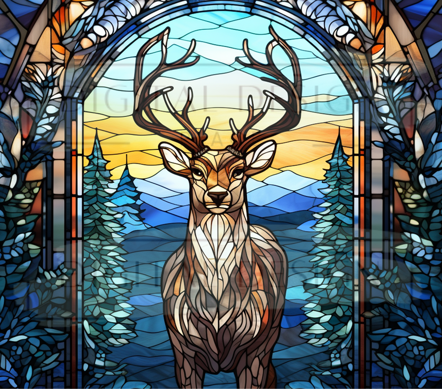 Stained Glass Deer TWYT1