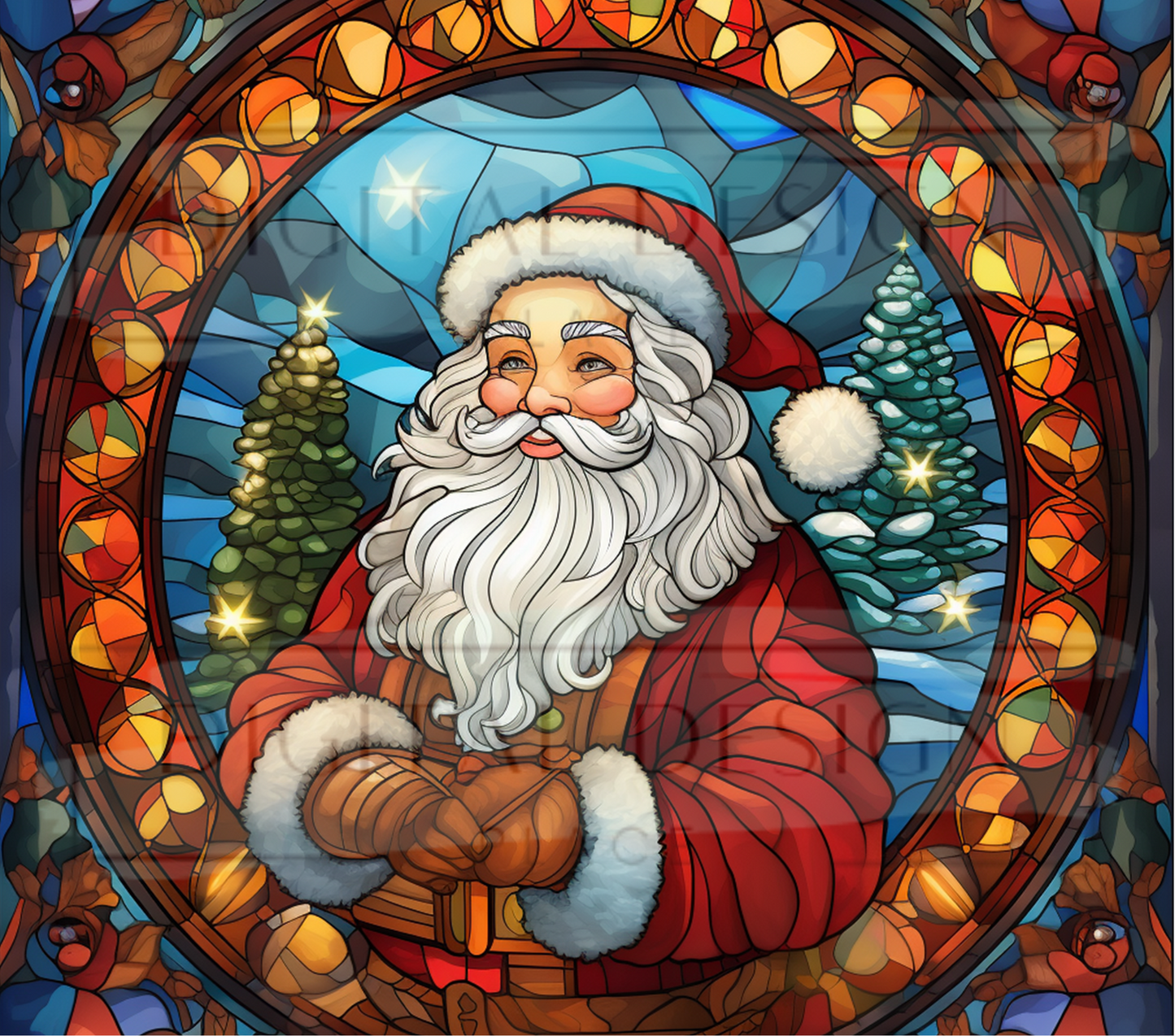 Stained Glass Santa TWYT10