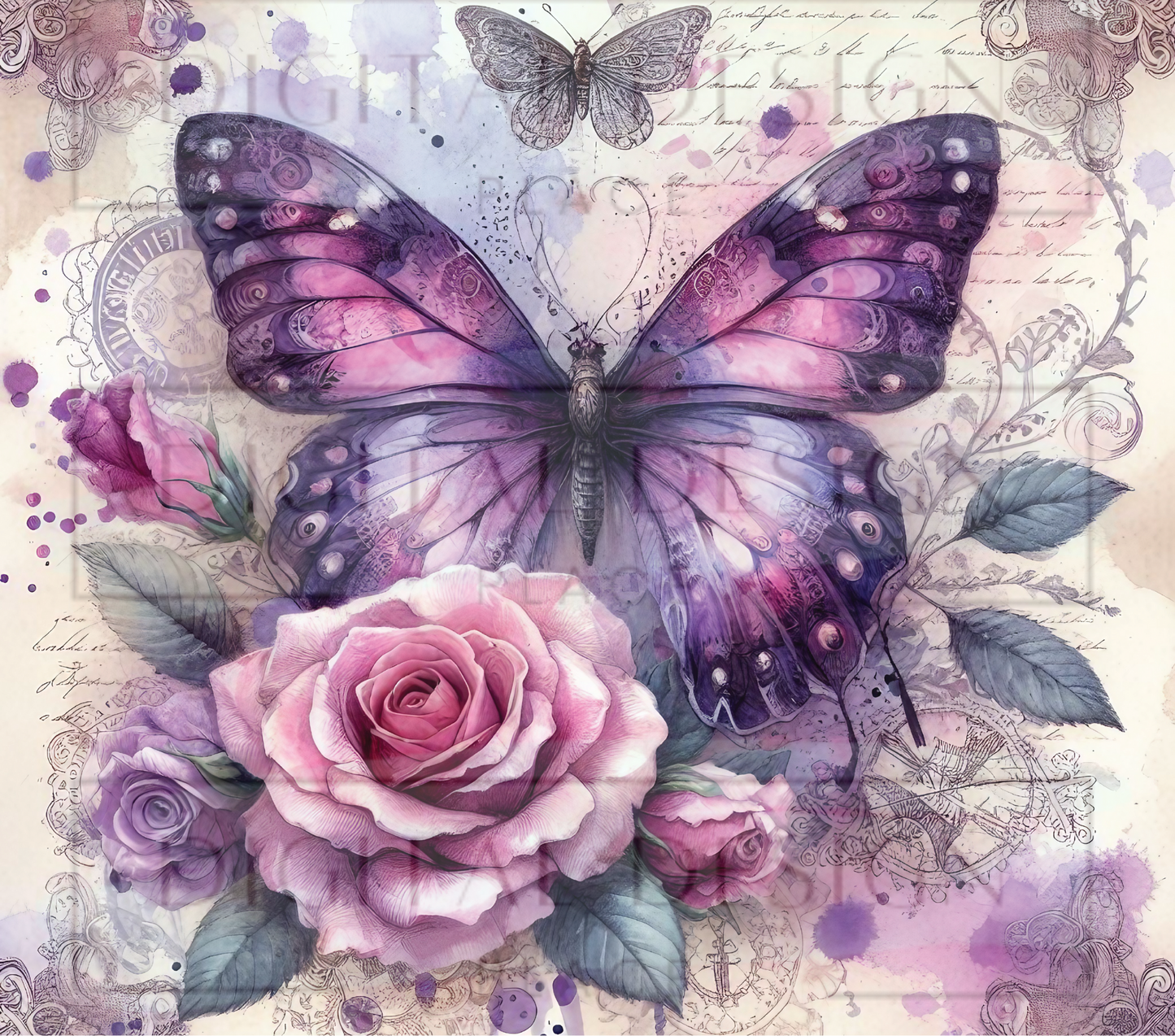 Purple Butterfly Floral TWYT132