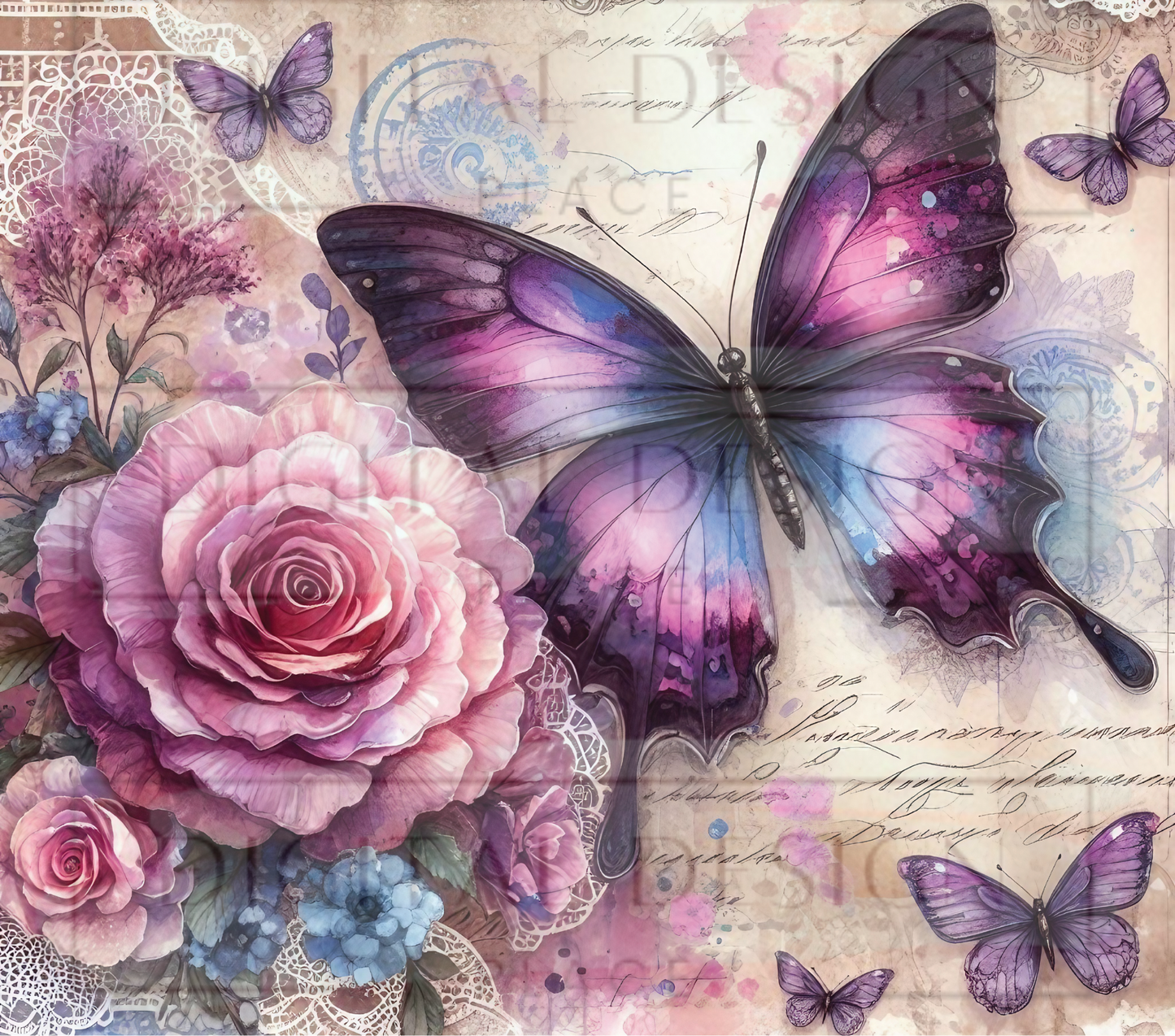 Purple Butterfly Floral TWYT133