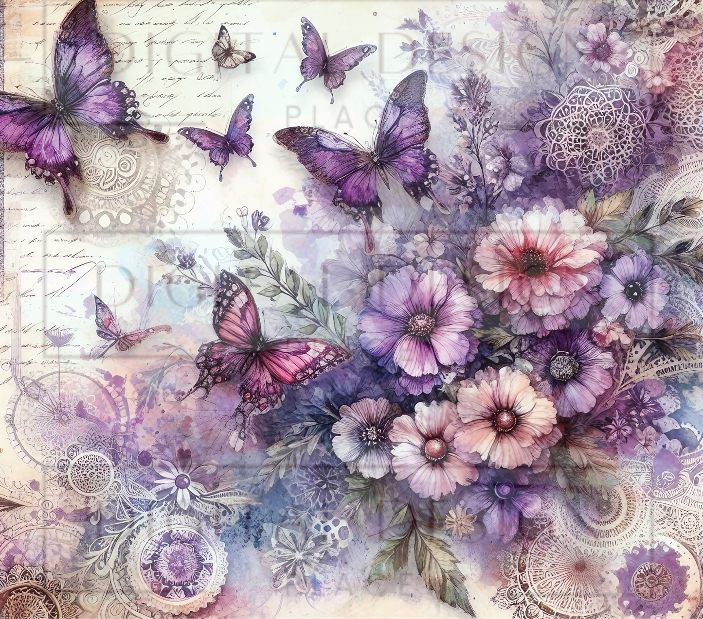 Purple Butterfly Floral TWYT134