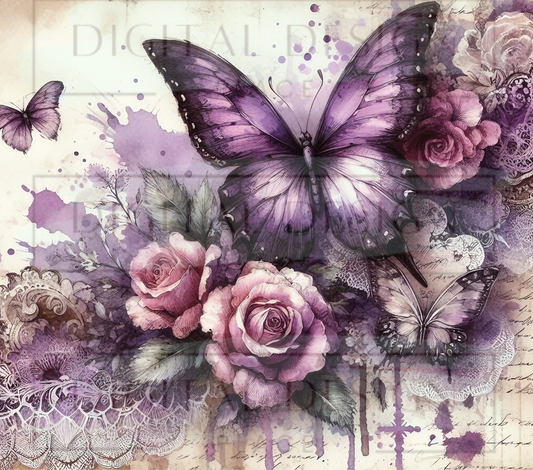 Purple Butterfly Floral TWYT136