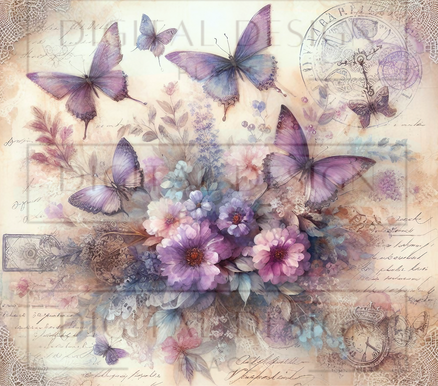 Purple Butterfly Floral TWYT137