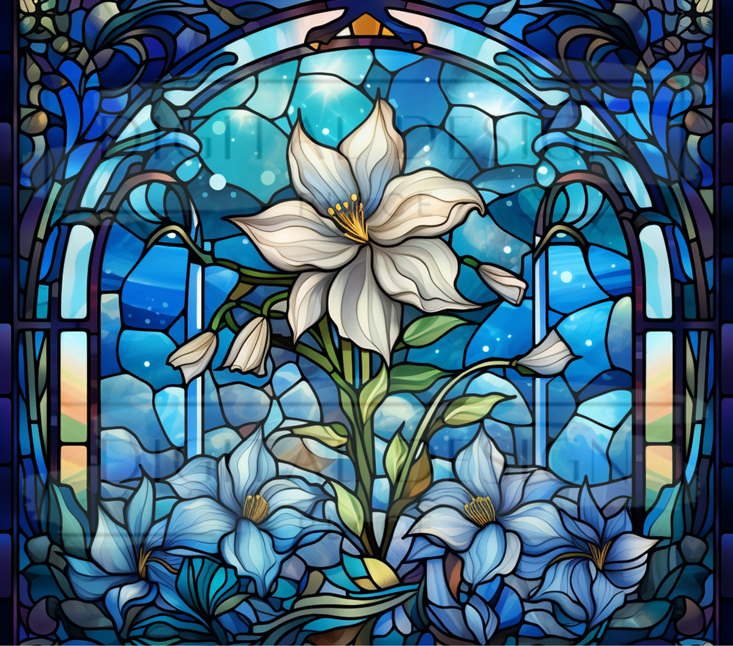 Stained Glass Winter Florals TWYT17