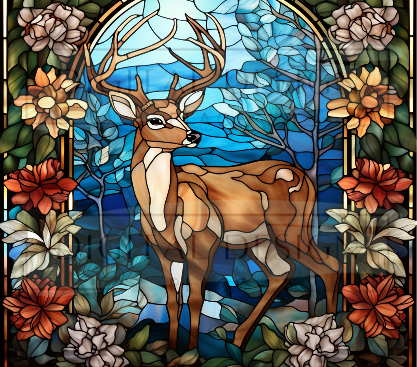 Stained Glass Deer TWYT2