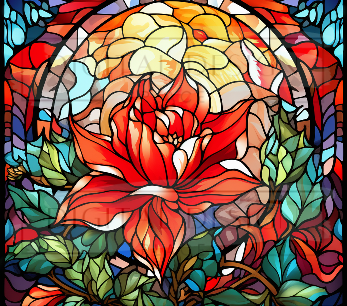 Stained Glass Poinsettia TWYT20