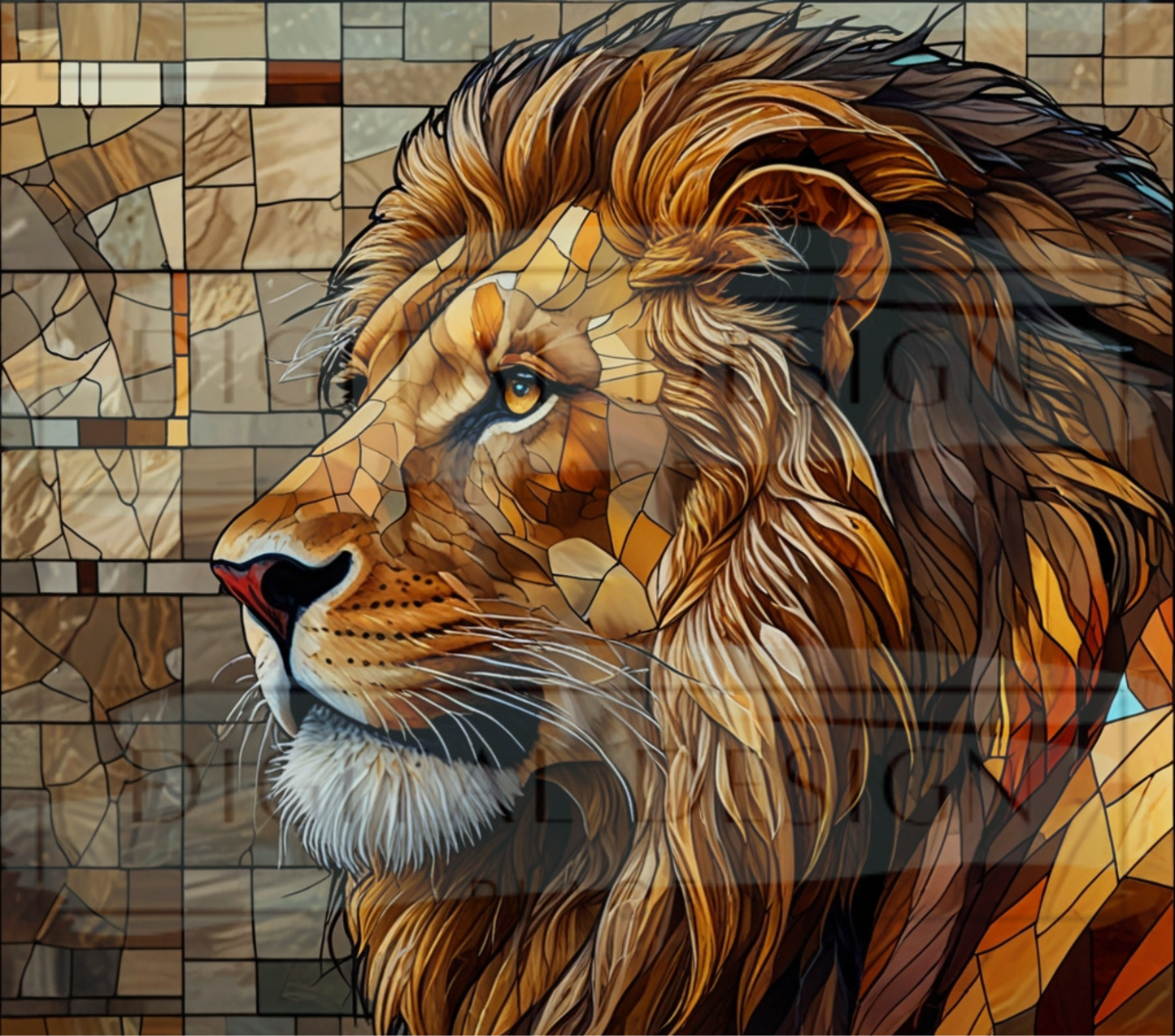 Stained Glass Lion TWYT202