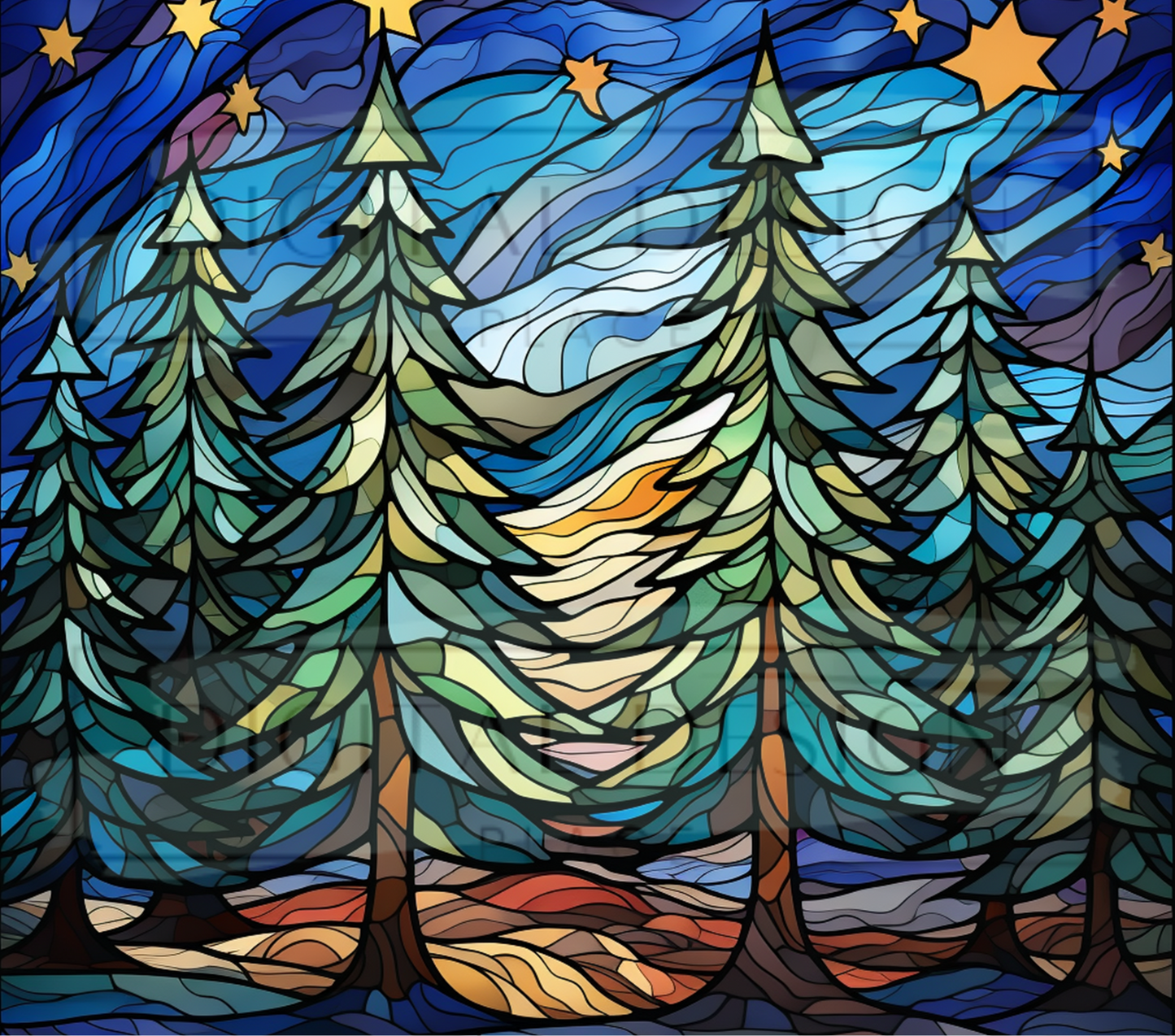 Stained Glass Christmas Tree TWYT21