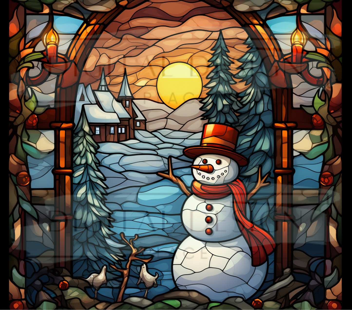 Stained Glass Snowman TWYT29