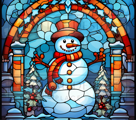 Stained Glass Snowman TWYT30