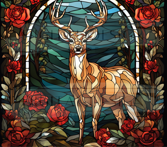 Stained Glass Deer TWYT4