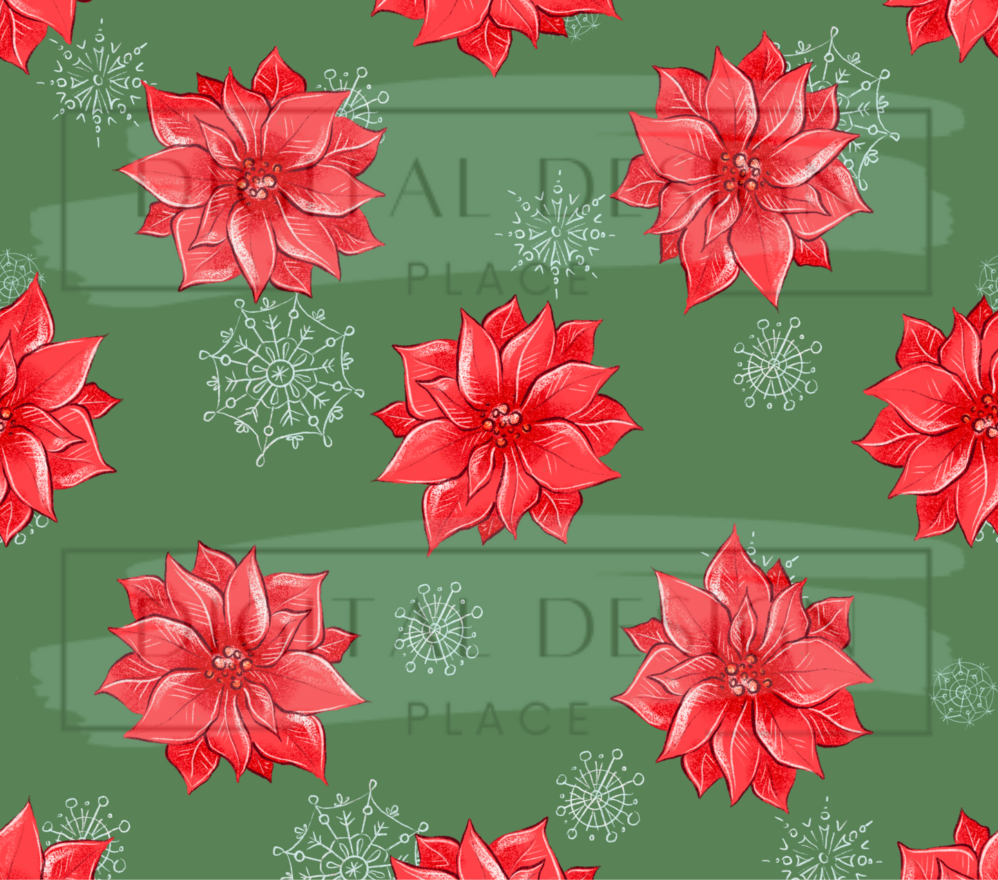 Poinsettia Green Christmas TWYT65