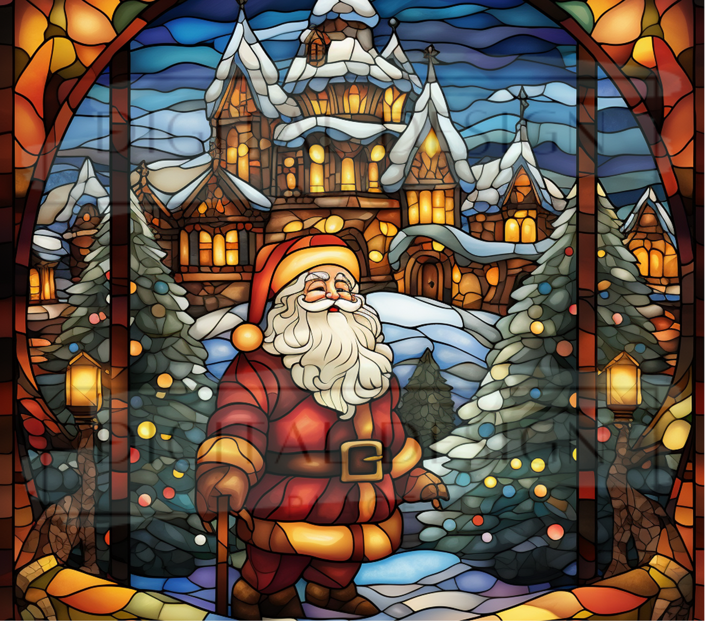 Stained Glass Santa TWYT8