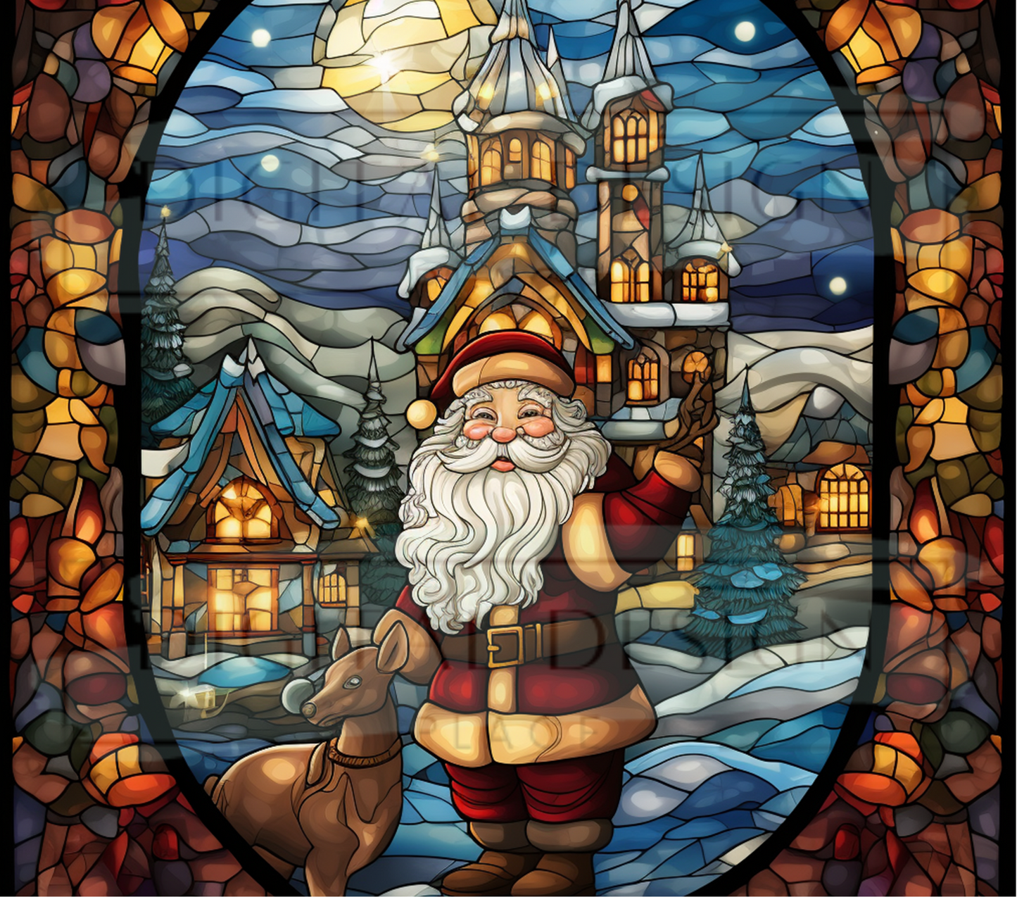 Stained Glass Santa TWYT9