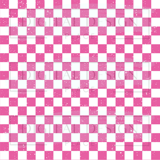 Pink Retro Checkered VinylV1253