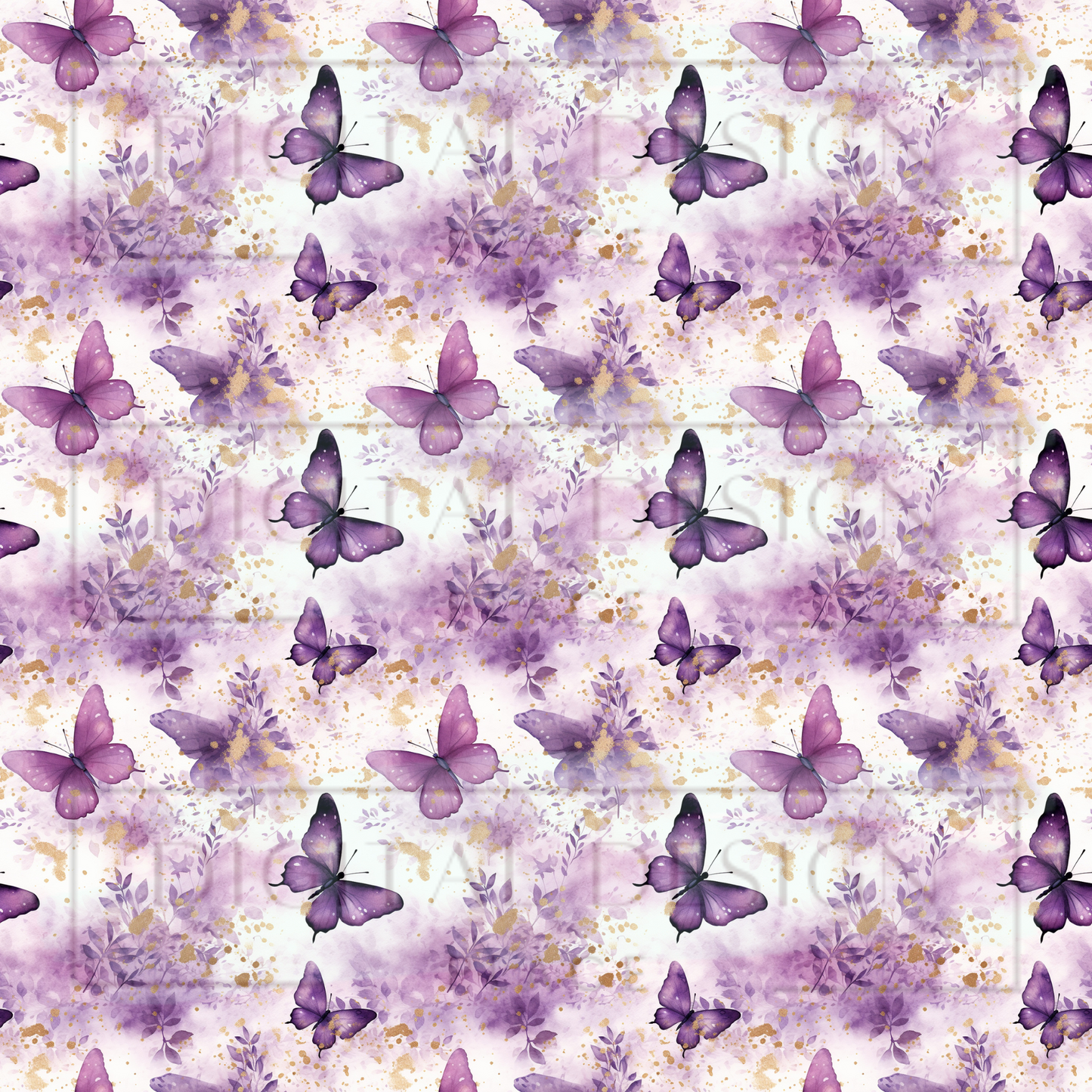 Purple and Gold Butterflies VinylV1081