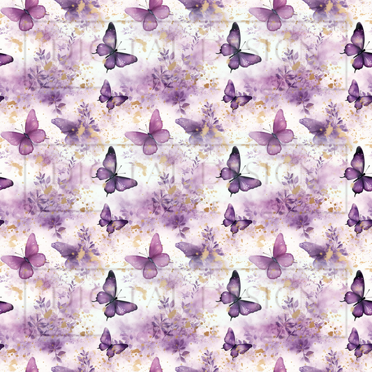 Purple and Gold Butterflies VinylV1081
