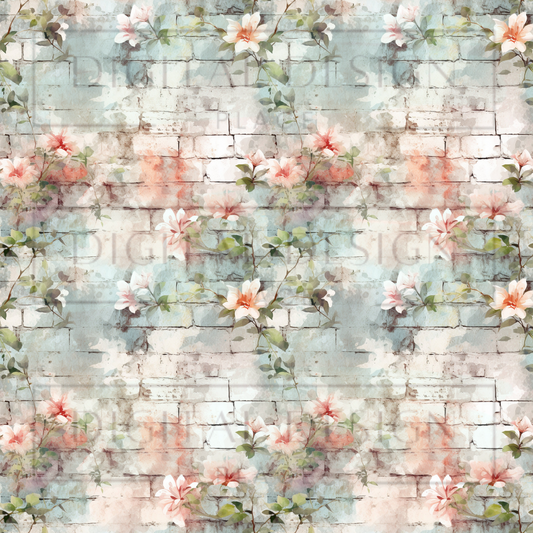 Spring Floral Brick VinylV1361